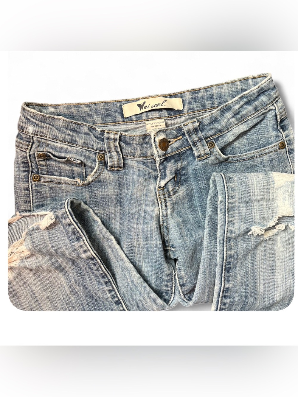 Y2K Wet Seal Torn Jeans Womens Size 0 ( SEE MEASUREMENTS )